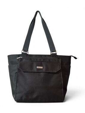 Baggallini Everyday Village Tote Black Textured Shoulder Bag Zip Top